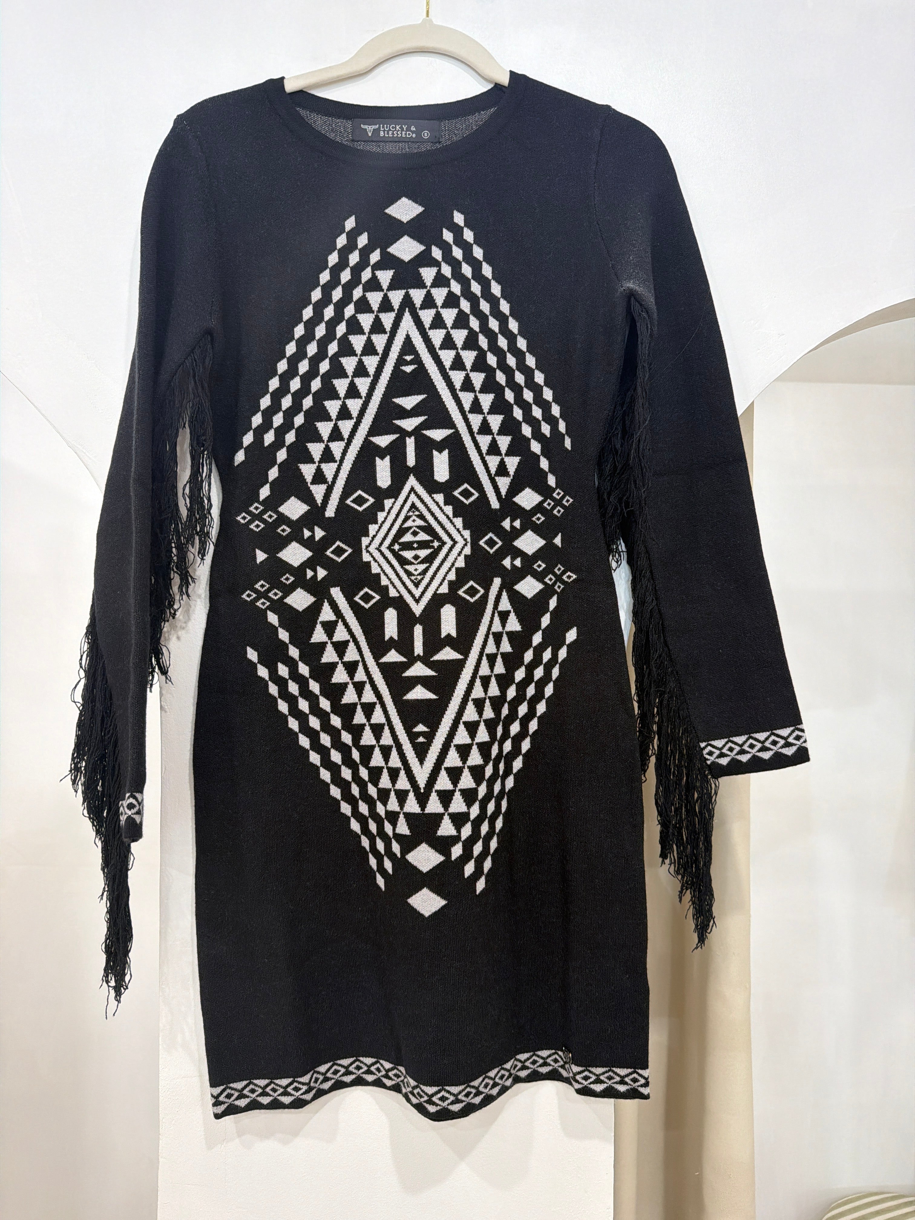 Ohio Pattern Fringe Dress