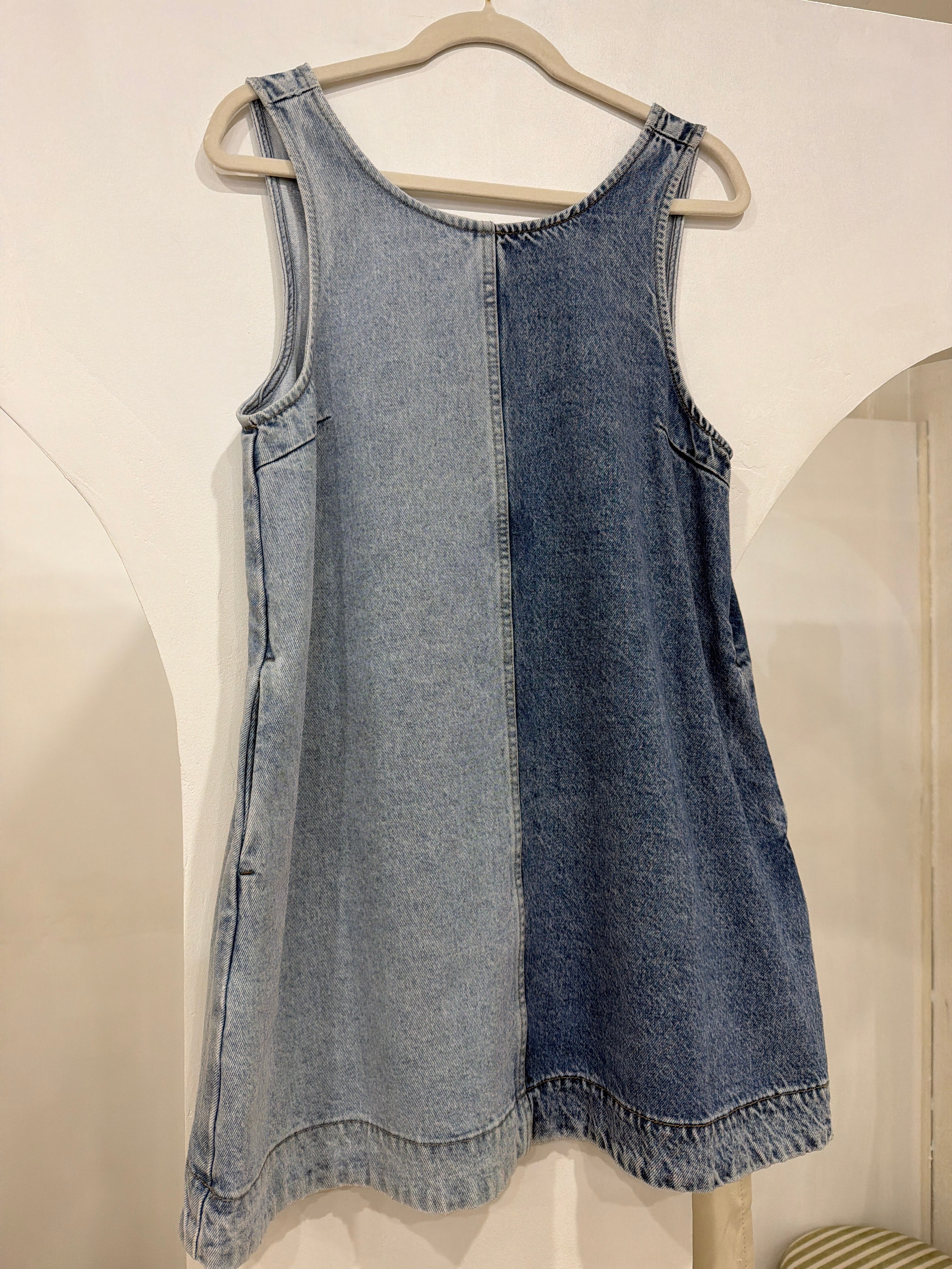 ENA PELLY LIA SPLICED DENIM DRESS