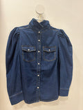 Denim puff sleeve shirt