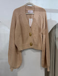 La Boheme Elsie Cropped Stone Cardigan
