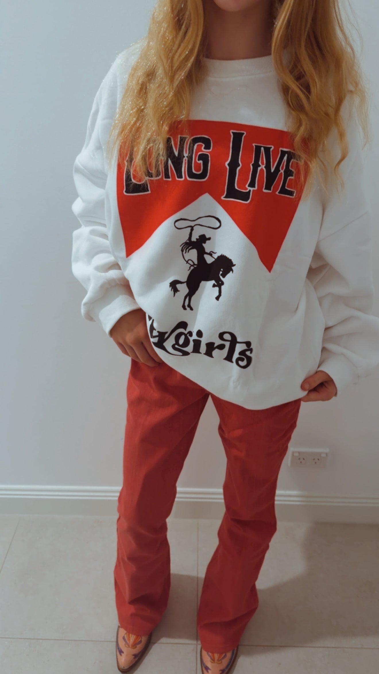 Lainey Wilson Girls Red Jeans